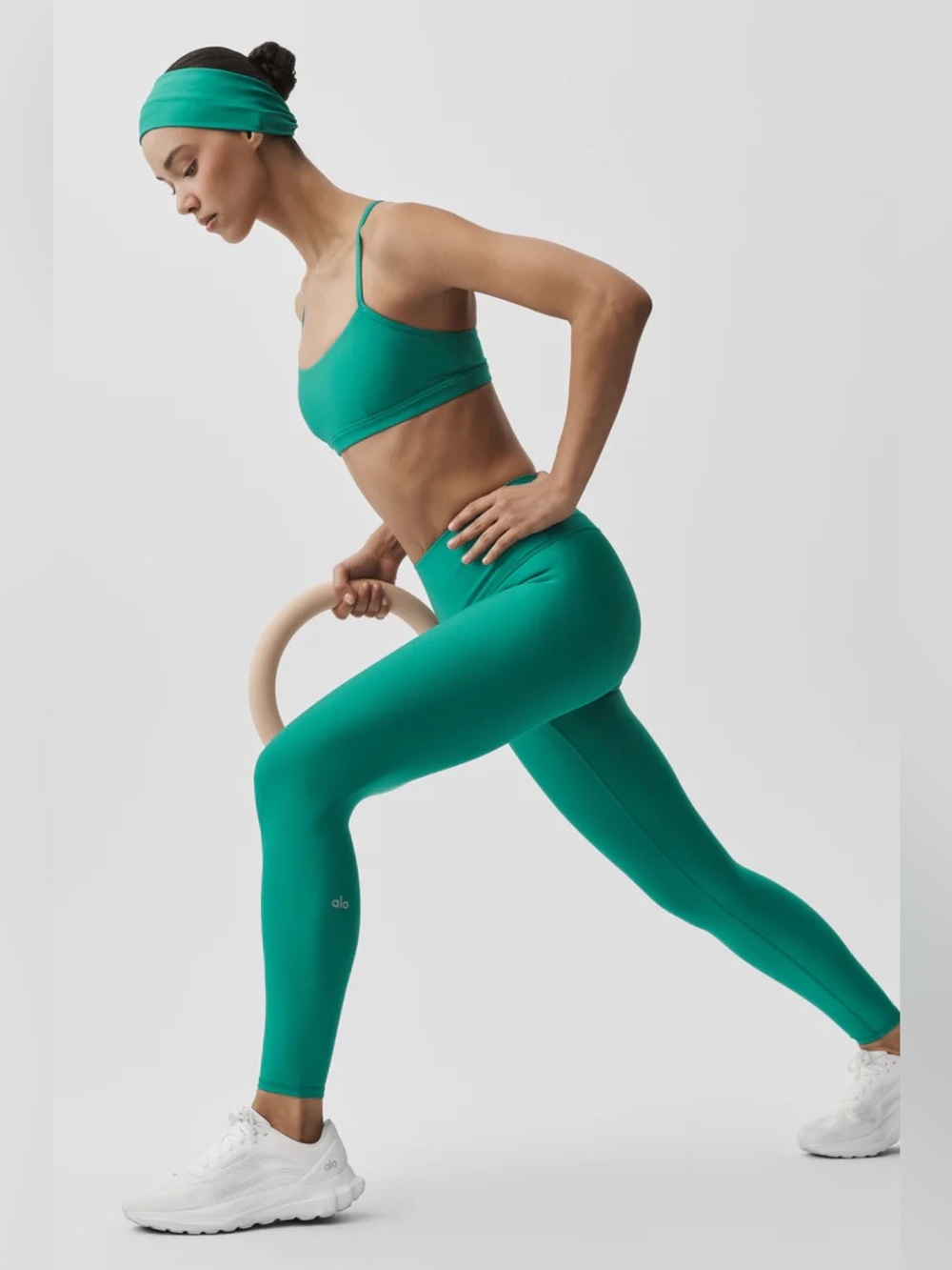 ALO Yoga Women's 7/8 High-Waist Airlift Legging Emerald Isle Green Large NWT